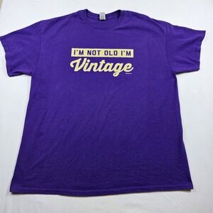 Gildan Dryblend Size XL I'm Not Old I'm Vintage Funny T-Shirt Purple